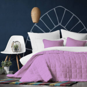 Покрывало Квадраты классика лиловая роза