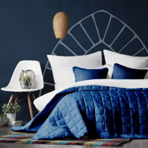 Покрывало Квадраты классика синий