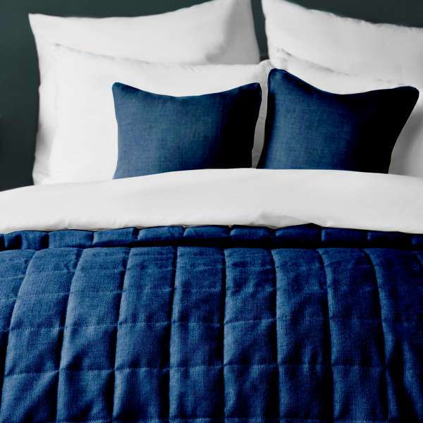 Покрывало Квадраты классика синий